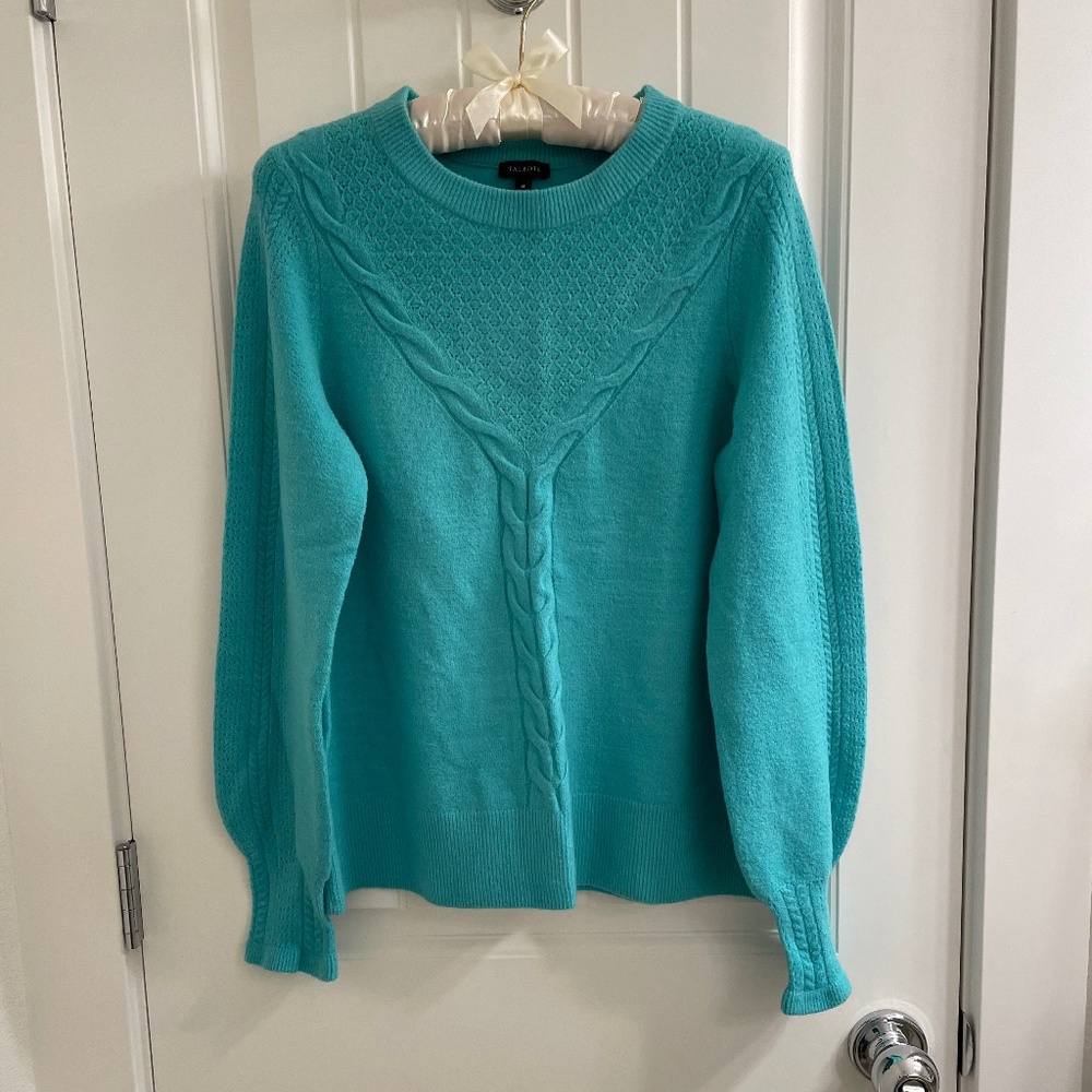 Talbots Cable/Pointelle Long Sleeved Sweater Size M
